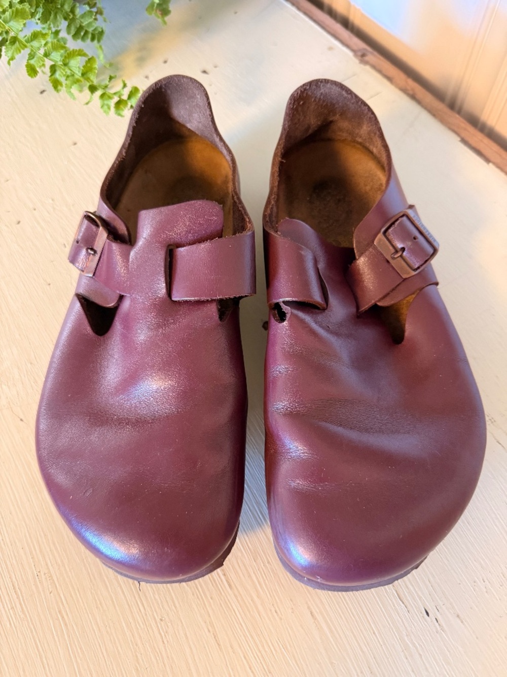 Birkenstock London Oxblood Leather Shoes Women's Size EU 39